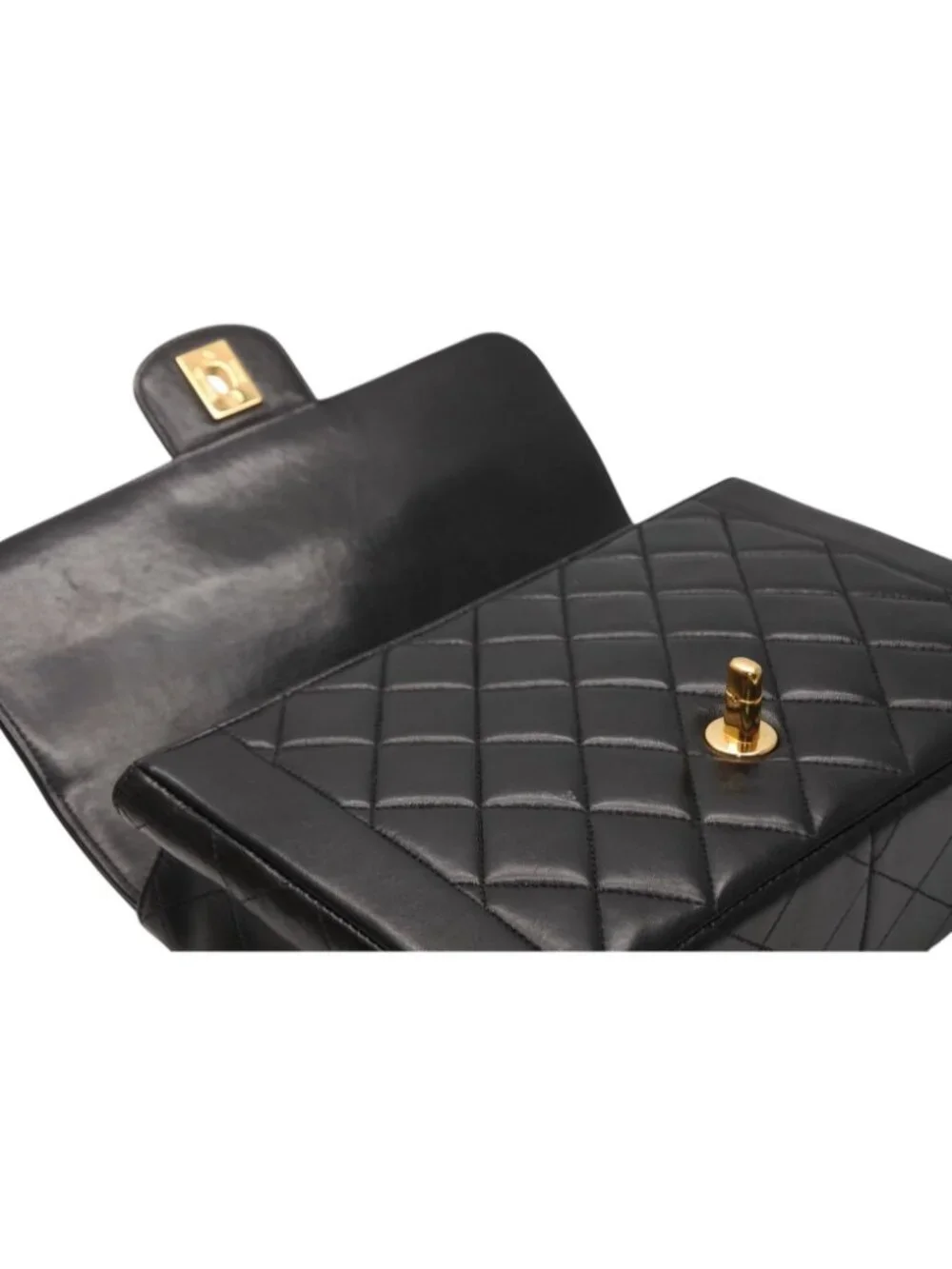 Chanel Chain Quilted 23 Shoulder Bag CC Logo Lambskin Black Gold